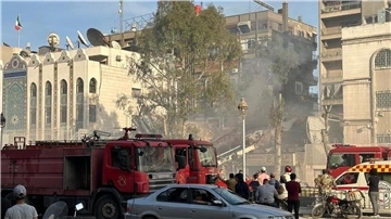 Das zerstörte Gebäude auf dem Gelände der iranischen Botschaft in Damaskus.