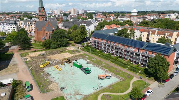 Baufortschritt Ende Juli 2023 bei der Neuen Grundschule Lehe (NGL)
