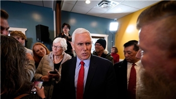 Der ehemalige US-Vizepräsident Mike Pence in Cedar Rapids, Iowa.