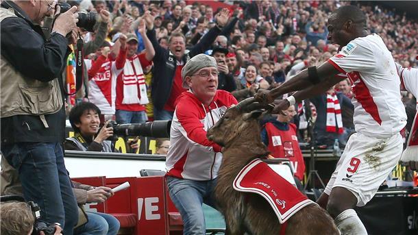 Der FC-Stürmer Anthony Ujah stand mit dem Griff an den Hörnern des Geißbocks in Kritik.