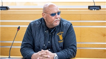 Der frühere Rocker-Boss Frank Hanebuth im vergangenen November im  Landgericht Hannover.