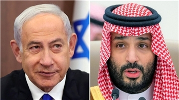 Der israelische Ministerpräsident Benjamin Netanjahu (l) und der saudische Kronprinz Mohammed bin Salman. Saudi-Arabien und Israel nähern sich offenbar an.