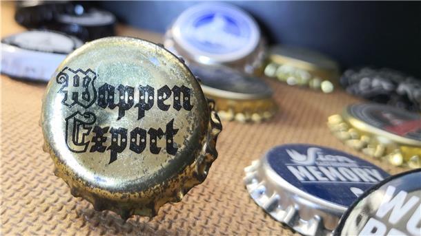Für diesen Sammler sind Kronkorken wie Briefmarken Ein Kronkorken der Biermarke „Wappen Export“.