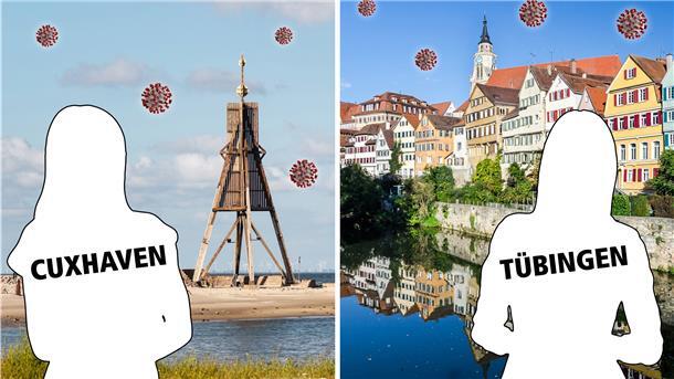 Der Landkreis Cuxhaven und der Landkreis Tübingen sind bei den Schnelltests mit einem unterschiedlichen Tempo unterwegs.
