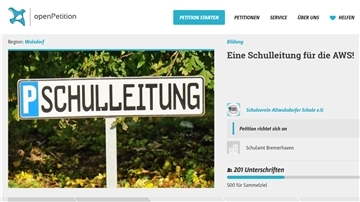 Der Schulverein aus Eltern und Lehrern der Altwulsdorfer Schule hat eine Petition für eine neue Schulleitung gestartet. 