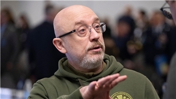 Der ukrainische Verteidigungsminister Olexij Resnikow vergangene Woche beim Unterstützertreffen in Ramstein.