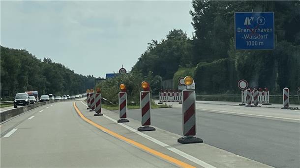 Die A27-Abfahrt Wulsdorf in Richtung Bremen ist seit Freitag gesperrt.  