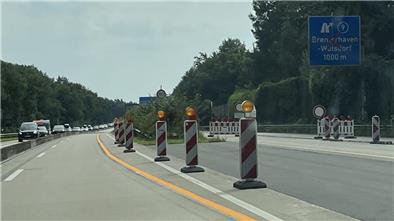 Die A27-Abfahrt Wulsdorf in Richtung Bremen ist seit Freitag gesperrt.  