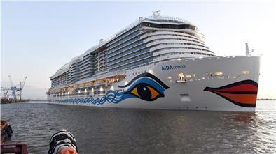 Die „Aidacosma“ hat heute in Bremerhaven festgemacht.