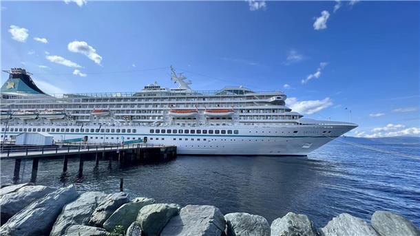 Die "Artania" hat hier in Trondheim festgemacht.