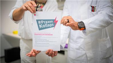 Aktionsblatt der Kassenärztlichen Vereinigung Bremen gegen den Praxenkollaps