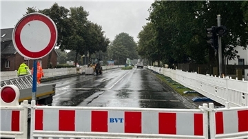 Die B71 bei Bexhövede ist noch bis zum Ende des Jahres vollgesperrt.
