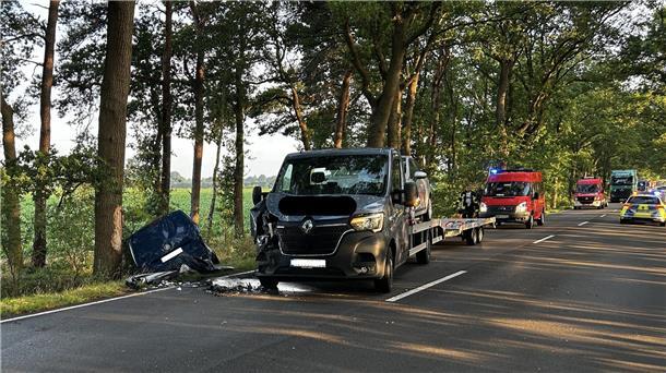 Die B71 war nach dem Unfall bis zum Mittag gesperrt.