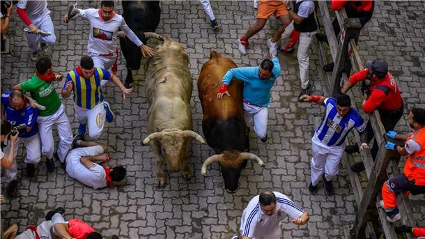 Zehntausende feiern in Spanien Start der blutigen Stierhatz Die Besucher kommen aus den verschiedensten Regionen Spaniens und aus aller Welt - auch aus Deutschland und insbesondere aus den USA. (Archivbild)