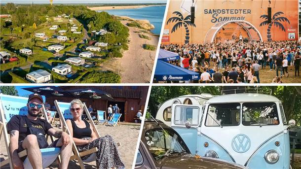 Die Betreiber des Campingplatzes Weserhenne in Sandstedt haben das Festivalgelände vom Sandstedter Sommer gekauft. Am Fähranleger wurde die neue Strandhütte eingeweiht und beim Bulli-Treffen waren knapp 500 Fahrzeuge dabei.