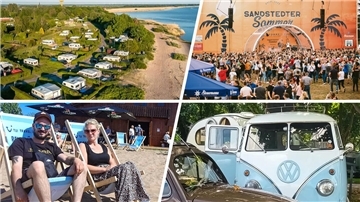 Die Betreiber des Campingplatzes Weserhenne in Sandstedt haben das Festivalgelände vom Sandstedter Sommer gekauft. Am Fähranleger wurde die neue Strandhütte eingeweiht und beim Bulli-Treffen waren knapp 500 Fahrzeuge dabei.