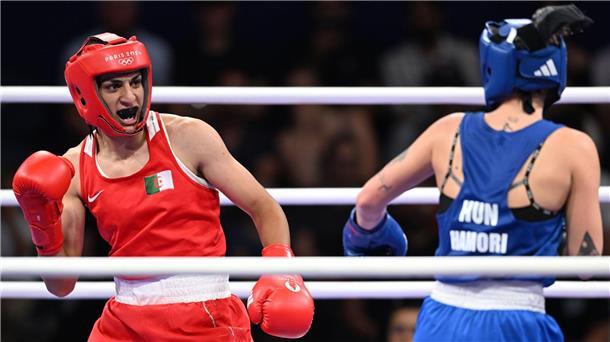 Boxerin Khelif trotzt Geschlechter-Debatte und holt Medaille Die Boxerin Khelif aus Algerien hat eine Medaille sicher.