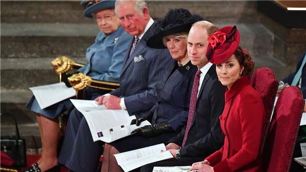 Die britischen Royals beim Gottesdienst in der Londoner Westminster Abbey.