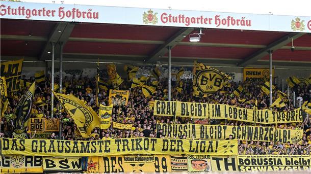 Die BVB-Fans protestieren gegen die neuen Auswärtstrikots.