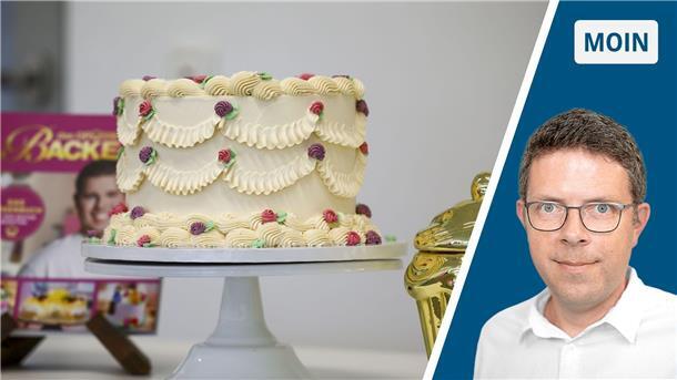 Die Collage zeigt links eine Torte und rechts Redakteur Timo Kühnemuth.