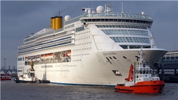 Die „Costa Victoria“ war zum Zeitpunkt des Baus 1996 das größte in Deutschland gebaute Kreuzfahrtschiff.