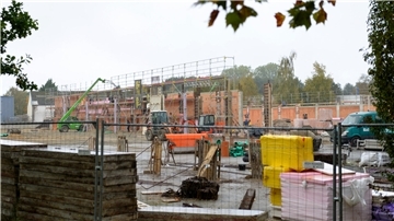 Die Discounter-Baustelle in Leherheide. Foto: Masorat