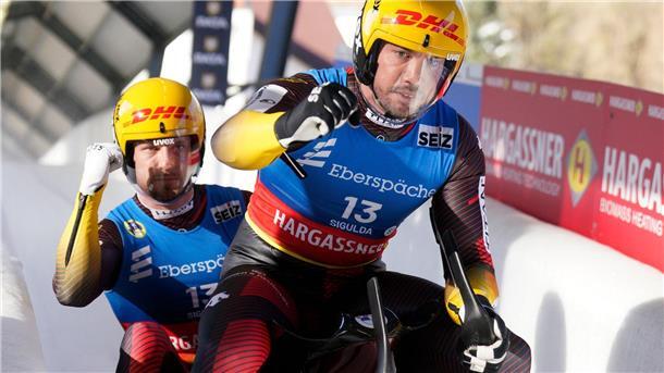 Erster Saisonsieg für Doppel Wendl/Arlt - Fräbel Zweite Die Doppelsitzer Tobias Wendl (r) und Tobias Arlt (l) holen in Sigulda ihren ersten Saisonsieg.