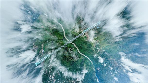 Bilder des Tages Die Drohnenaufnahme zeigt die Huajiang Grand Canyon Bridge in der südwestchinesischen Provinz Guizhou.