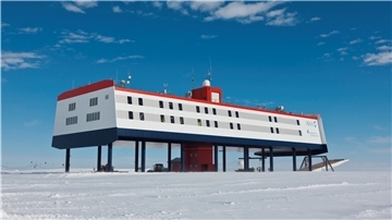 Die Forschungsstation Neumayer III in der Antarktis.
