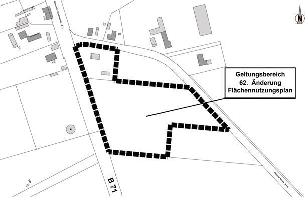 Die gestrichelte Linie markiert den Bereich, den die Gemeinde Gyhum in Wehldorf als Gewerbegebiet ausweisen möchte.