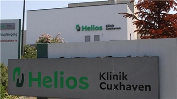 Die Zufahrt zur Helios Klinik Cuxhaven