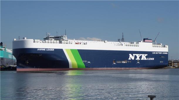 Die „Jasmine Leader“ der japanischen Reederei NYK kann bis zu 7.000 Standard-Pkw transportieren.