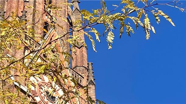 Ach du un-liebsame Zeit? Warum das Uhr-Umstellen auf Winter gar nicht so arg ist Die Kirchturmuhr der Bürgermeister-Smidt-Gedächtnis-Kirche in Bremerhavens Stadtmitte im Oktober. Hier wird die Sommerzeit elektronisch wieder um eine Stunde zurück auf normale "Winterzeit" gestellt.