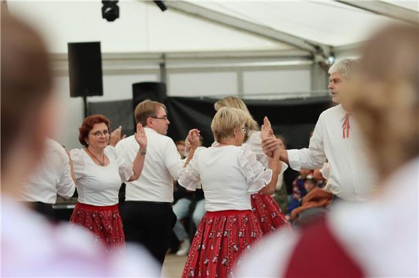 Die Landjugend "Oldies" führten im Festzelt in Hepstedt Tänze auf.
