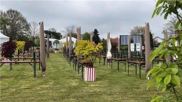 Olivenölfest: Am Wochenende dreht sich in Wilstedt alles um die Olive Tische, Bänke und Zelte stehen auf einer Wiese