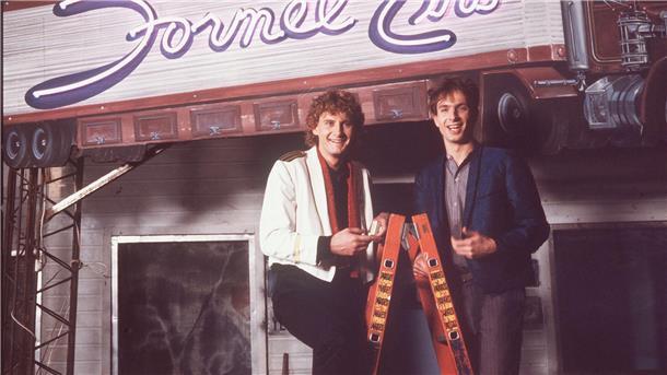 Die Moderatoren des Clipshow-Klassikers „Formel Eins“, Ingolf Lück (r) und Peter Illmann.