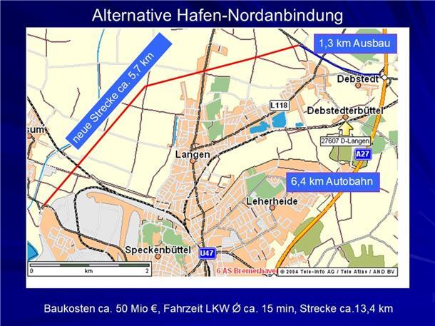 UVBW-Vorsitzender Grotelüschen: „Neues Gewerbegebiet braucht gute Anbindung“ Die Nordanbindung war ursprünglich eine angedachte Alternative zum Hafentunnel. Mit der Erschließung neuer Gewerbegebiete könnte sie als sinnvolle Ergänzung infrage kommen.