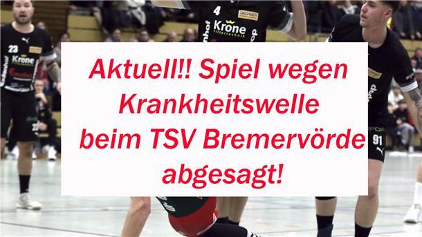 Die Partie des TSV Bremervörde bei der HSG Schwanewede ist abgesagt. Wegen einer Krankheitswelle hat der Verein bei Verband und Gegner eine Verlegung beantragt. Dem wurde stattgegeben.