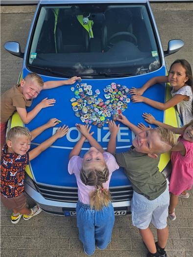 Glückssteine Polizeiauto Kinder