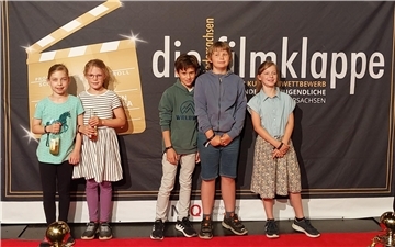 Die Rhader Grundschüler beim Kurzfilmwettbewerb.