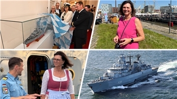 Die Fregatte „Bayern“ erhielt während der Sail Besuch aus Süddeutschland. 