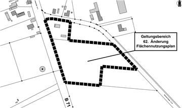 Die schwarz markierte Fläche zwischen B 71 und Gyhumer Straße im Süden Wehldorfs kommt nach Ansicht der Landesregierung als Gewerbegebiet in Frage. Das will die Gemeinde Gyhum nicht hinnehmen. Sie pocht darauf, das gesamte Dreieck zwischen den Straßen zu erschließen.