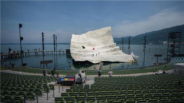Die Seebühne zu Beginn der Proben der Oper „Madame Butterfly“ diesen Sommer.