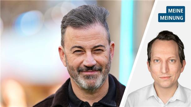 Warum gerade jetzt kritischer Journalismus Mut braucht Es zeigt den Kopf von Jimmy Kimmel und den des Reporters Stefan Alexander Hippler