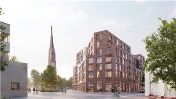Die Sichtachse von den Havenwelten bis zur Großen Kirche hat für die Handelskammer herausragende Bedeutung. Wie diese aussehen könnten, geht aus dieser Visualisierung von Gerber Architekten hervor.