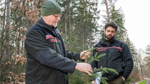 Knut Sierk und Tobias Loewer im Wald.