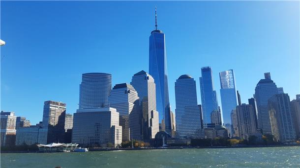 Die Südspitze von Manhattan mit dem neuen World Trade Center.