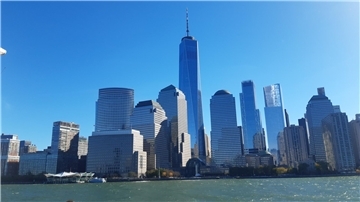 Die Südspitze von Manhattan mit dem neuen World Trade Center.