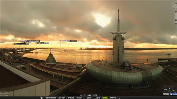 Der Blick der Super-Webcam über Bremerhaven.