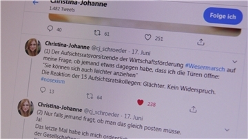 Diesen Beitrag veröffentliche Christina-Johanne Schröder am Mittwochabend auf ihrem Twitter-Kanal. Auch bei Facebook machte sie den Vorfall öffentlich. Daraufhin erhielt sie zahlreiche unterstützende Beiträge aus der ganzen Republik.